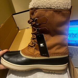 Sorel Tan and Black Insulated Boots